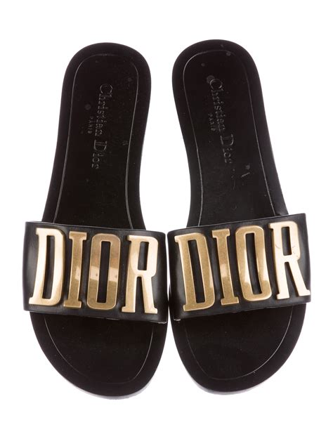 black dior slides|christian dior black slides.